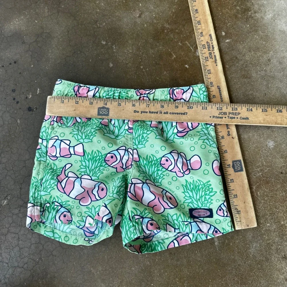 Vineyard Vines Swim Trunks Kids 2T Green Excellent Clownfish Print Shorts